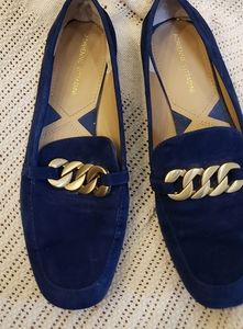 Adrienne Vittadini blue suede loafers